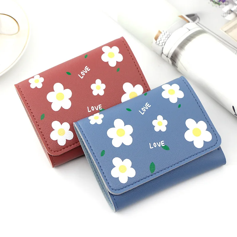 

Flowers Cute Girl Change Purses Clutch Credit Card Wallets Coin Purse Leather Women Wallet