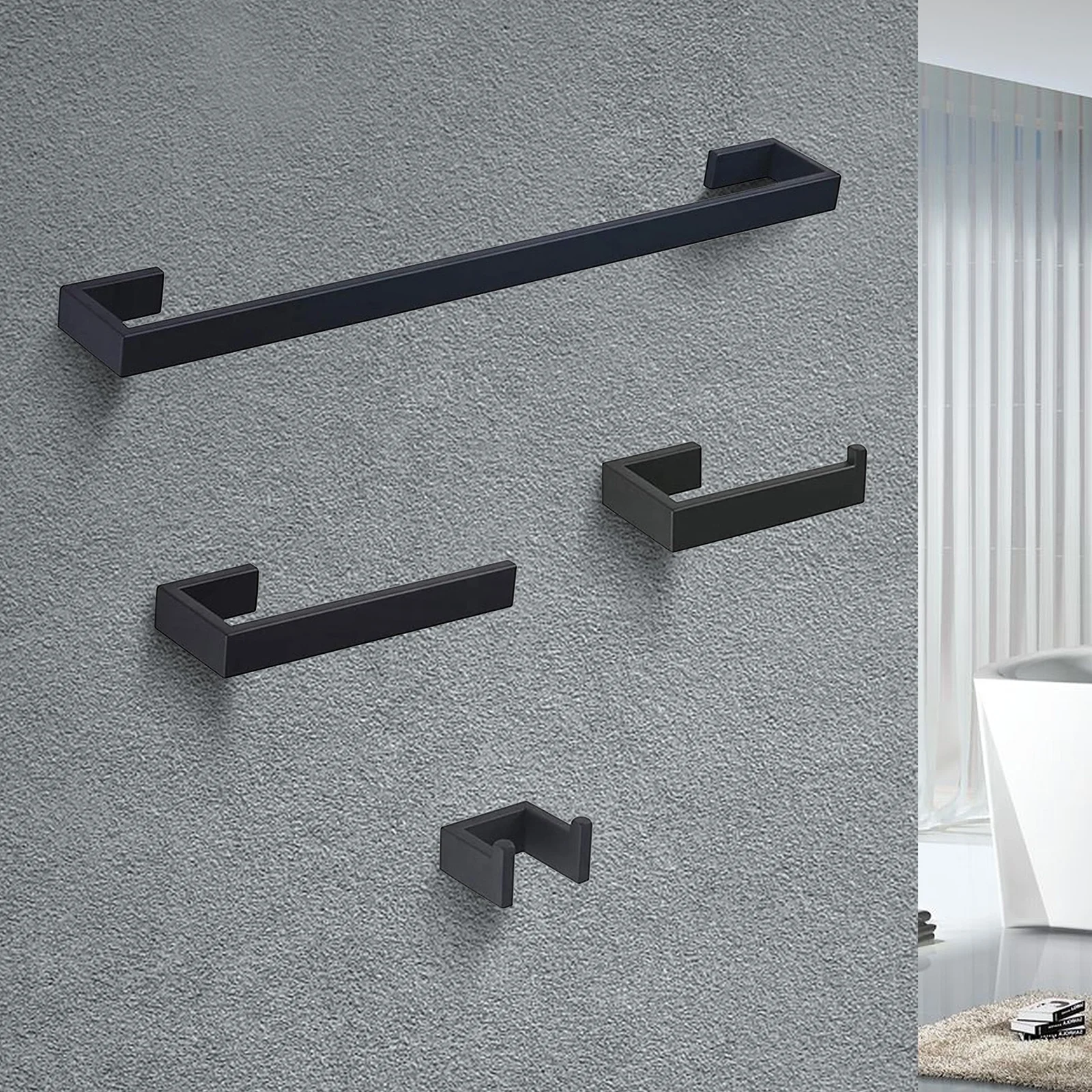 

Wall mounted bathroom hardware set black bathroom accessories sets
