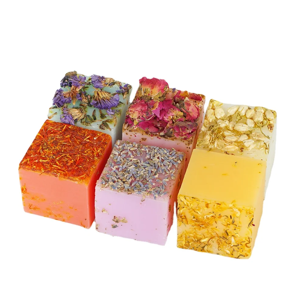 

Flower Essential Oil Goat Milk Handmade Soap Natural Organic Brightening Handmade Soap Bath Petal Handmade Soap