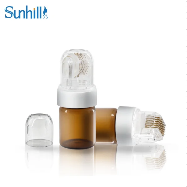 

Reusable High Borosilicate Glass bottle EO Disinfection titanium 42 Hydra PIN stamp-needles Derma Roller derma stamp