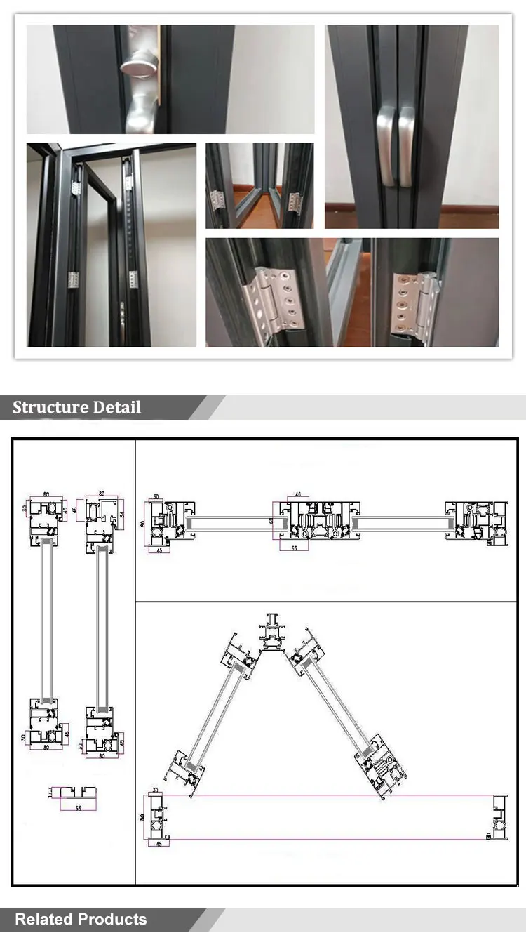 Comercial Acordeon puertas plegables de aluminio Diseño de puertas  principales - China Puerta de aluminio, puerta plegable