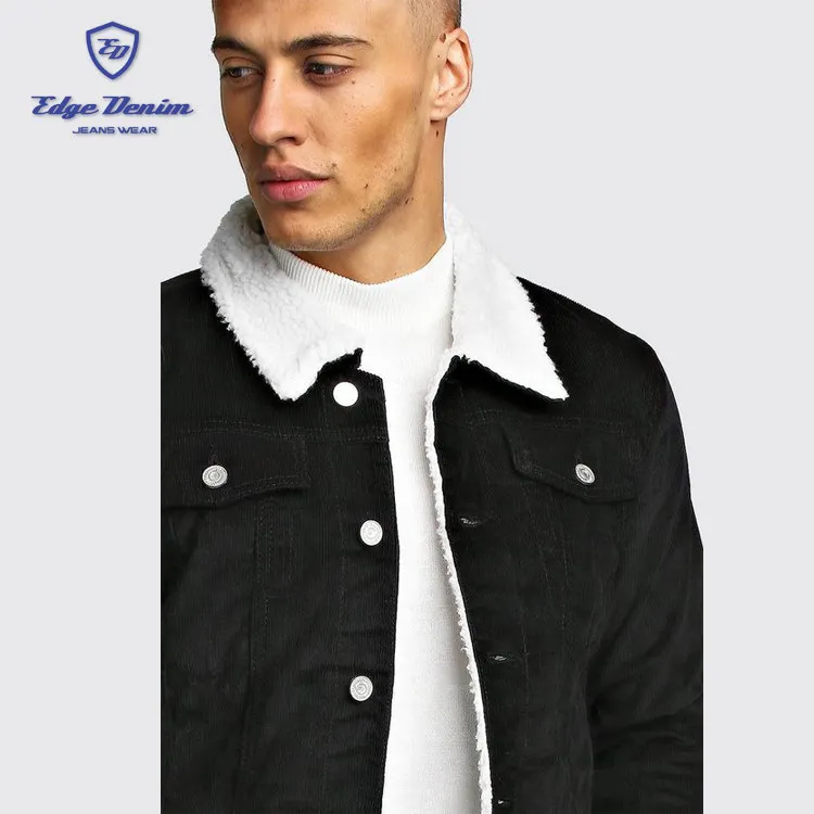 black cord denim jacket