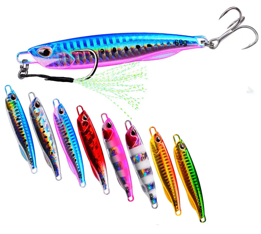 

Wholesale luminous 5cm 5.5cm 6cm 7cm 8cm 8.5cm 9cm jig lure for sea fishing, 8 colors