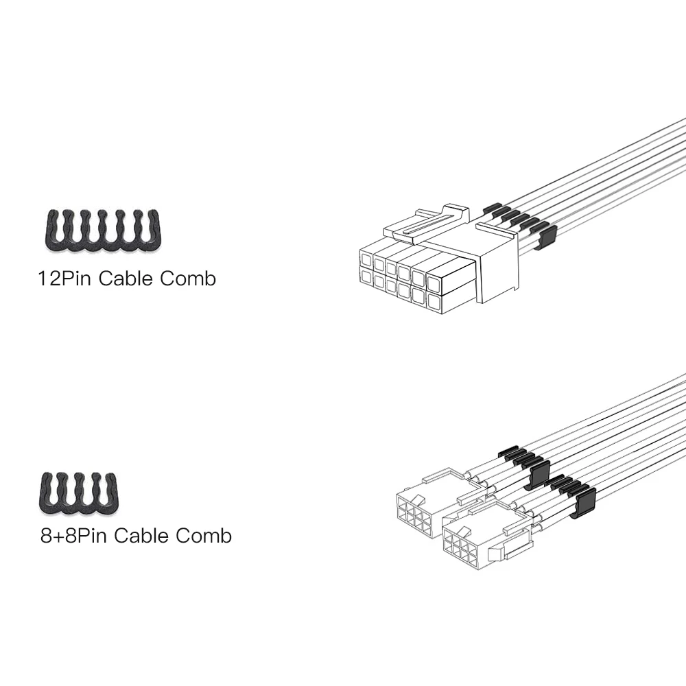 Power Extension Cord Kit 12-Pin to 2x8-Pin PCIe Molex Micro-Fit 3.0 Connector for NVIDIA Ampere GEFORCE 16AWG RTX 3070 3080 3090 Black White 