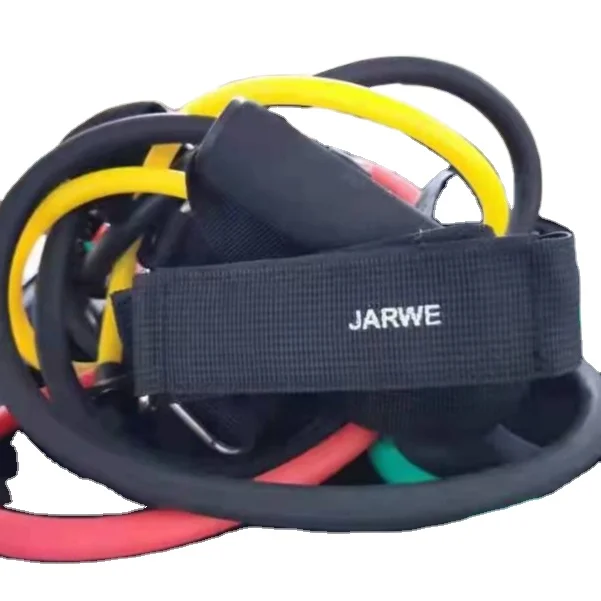 

Factory Price Elastic Weight Loss Fitness Home Gym 11 Pcs Resistance Bands Set Gym Equipment, Red yellow green blue black