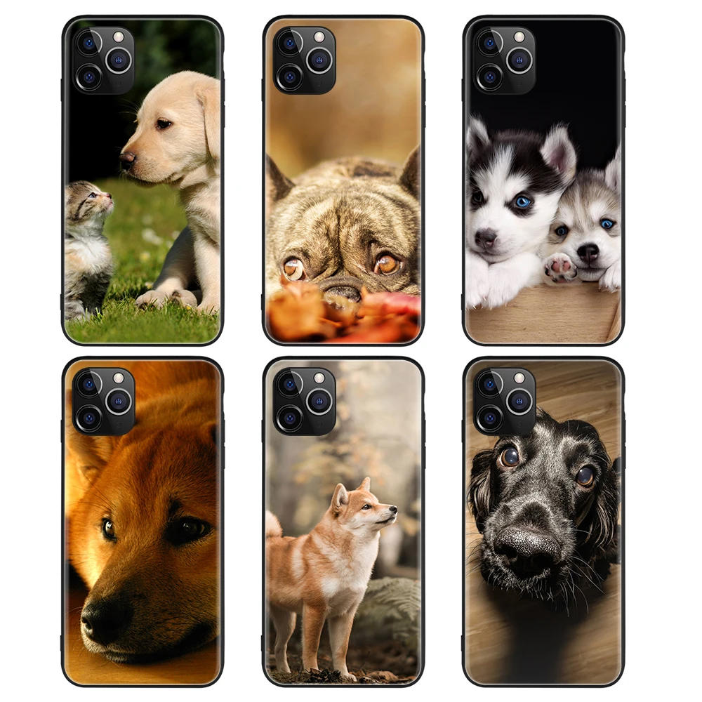 

Fashion Animal Dog Sublimation Designer Phone Case for iPhone Coque 6 6S 7 8 XS 11Case Silicon Cover for Honor 9A, Black