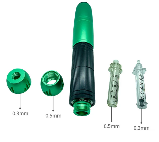 

New Adjustable Pressure Hyaluronic Pen Face Lips Injection Gun Use 0.3ml and 0.5ml Ampoule