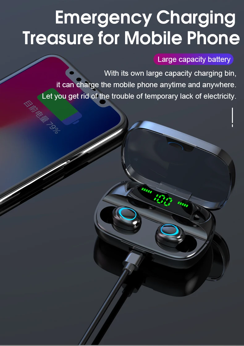 S11 Tws Noise Canceling Handsfree Earbuds Noise Cancel Inear Touch