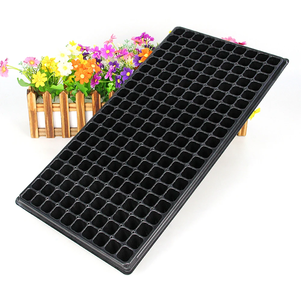 

200 cells plastic plug plant grow germination hydroponic seed planter tray, Black, customized