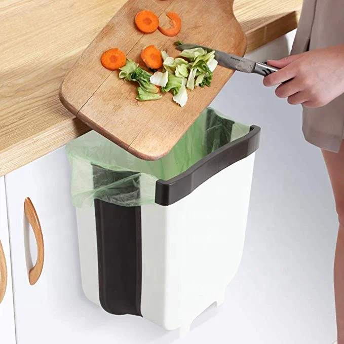 Foldable Trash Bin Hanging Waste Bin Under Kitchen Sink Wall Trash Can Plastic china waste bins