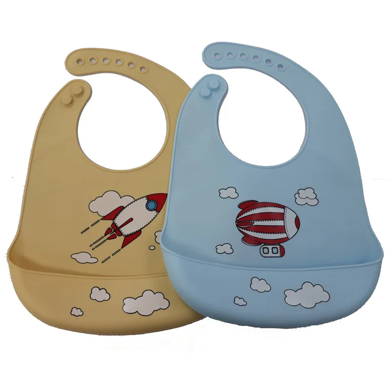 

Custom Silicone Waterproof Baby Bibs with Crumb Catcher bpa-free natural rubber baby bibs waterproof feeding, Multi-colors