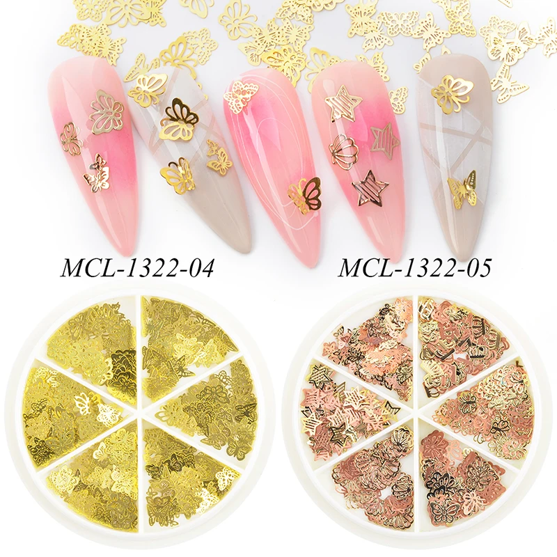 

2020 new alloy butterfly slice nail art decoration, As picture