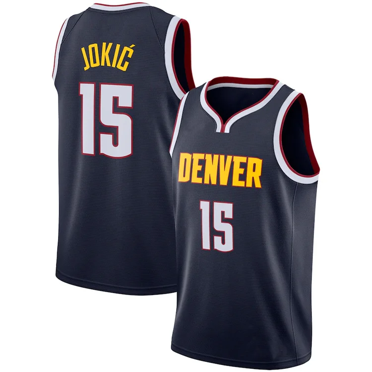 

Men Women Unisex Anthony 15 # Denver 15 # Nuggets 15 # Mile High Blue White Black Basketball Jerseys Uniform