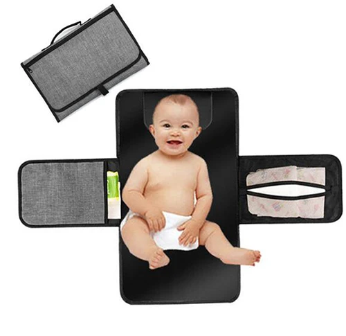 

Waterproof Portable Easy Cleaning Baby Diaper Changing Mat Extra Large Polyester Floral Inner Container