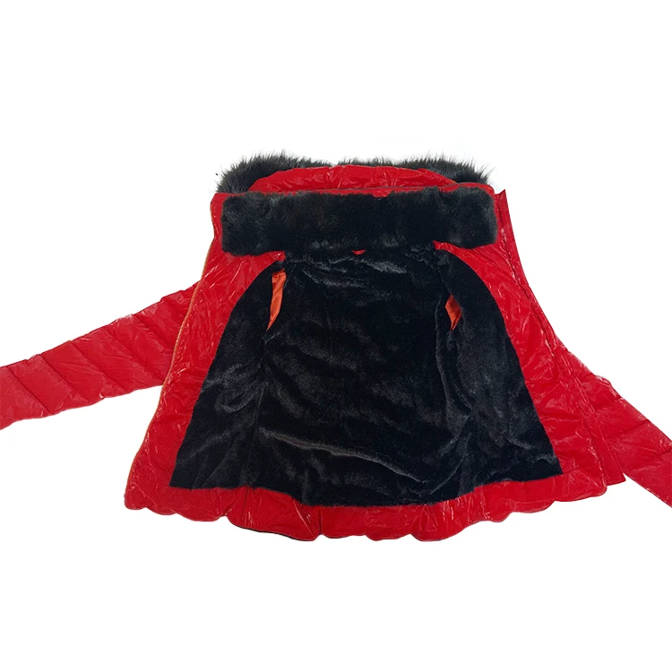 
New Fashion Fur Women Outdoor Down Jacket Lady Winter Hooded Padded Coat 