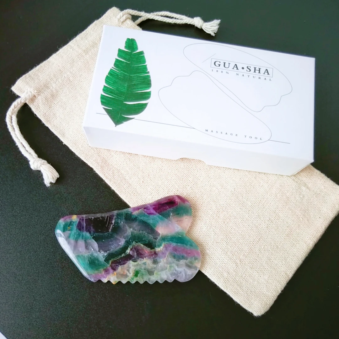 

Hot sale massage Fluorite spiky square stone gua sha stone for SPA