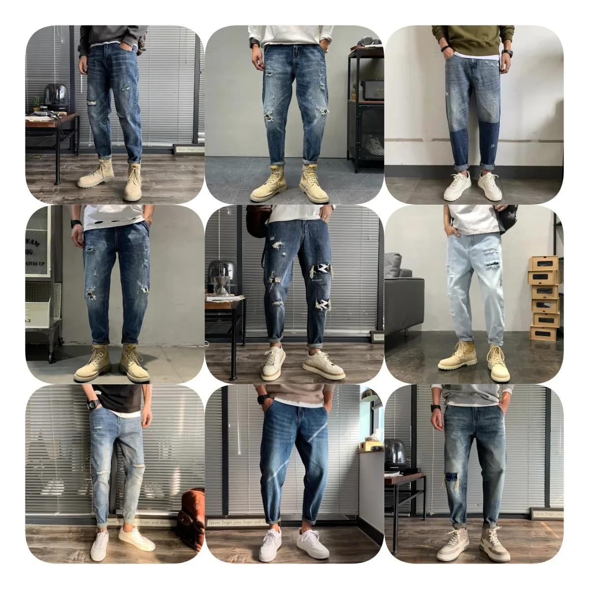 

Men fashion small foot jeans made of high quality materials
