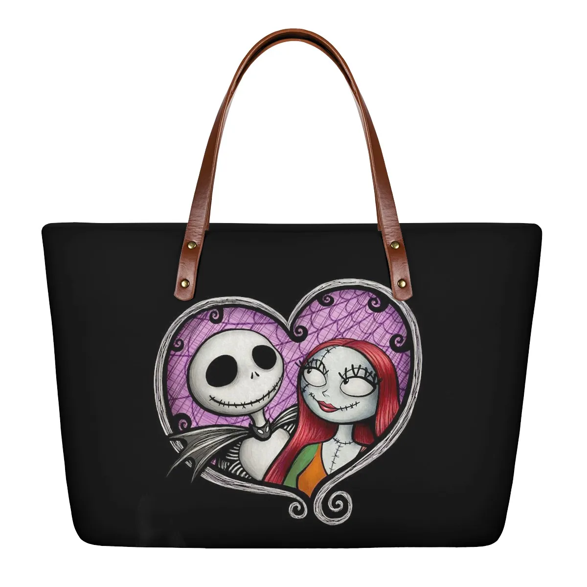 

Factory customized Halloween love at first sight logo leather luxury ladies handbag suitable for cosmetics and cash card holders, Print picture