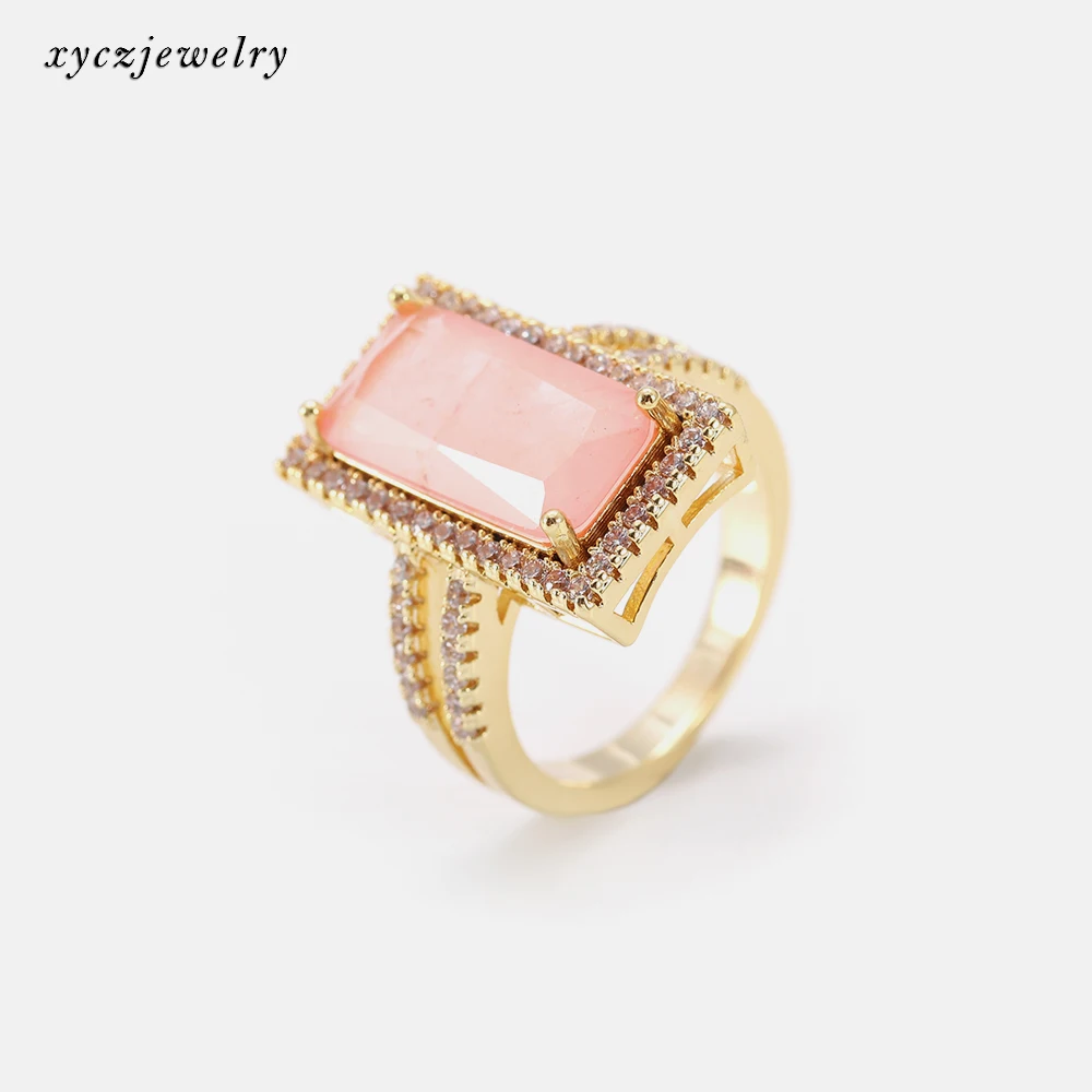 

Classic ring women fusion stone 18k gold plated ring, Picture