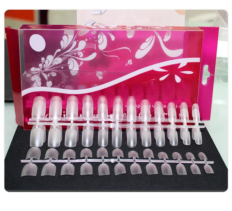 

Frosted Square Head Nail Tips Transparent 288pcs/box ABS False Artificial Nails Art Salon Nail Accessoriesfrench Finger