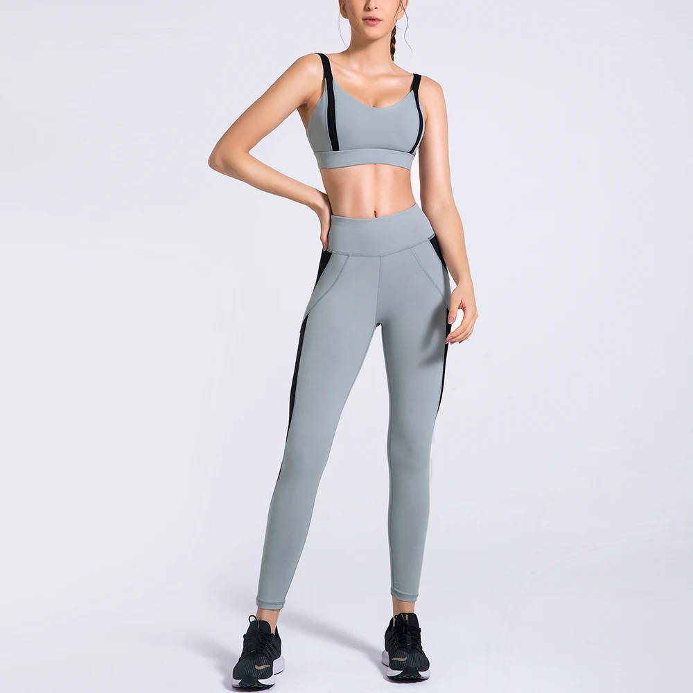 

Custom Stylish Track Female Body Fitness Gym Wear Bra Women Cross Back Activewear Ruffle Yoga Suit, Black, blue, purple