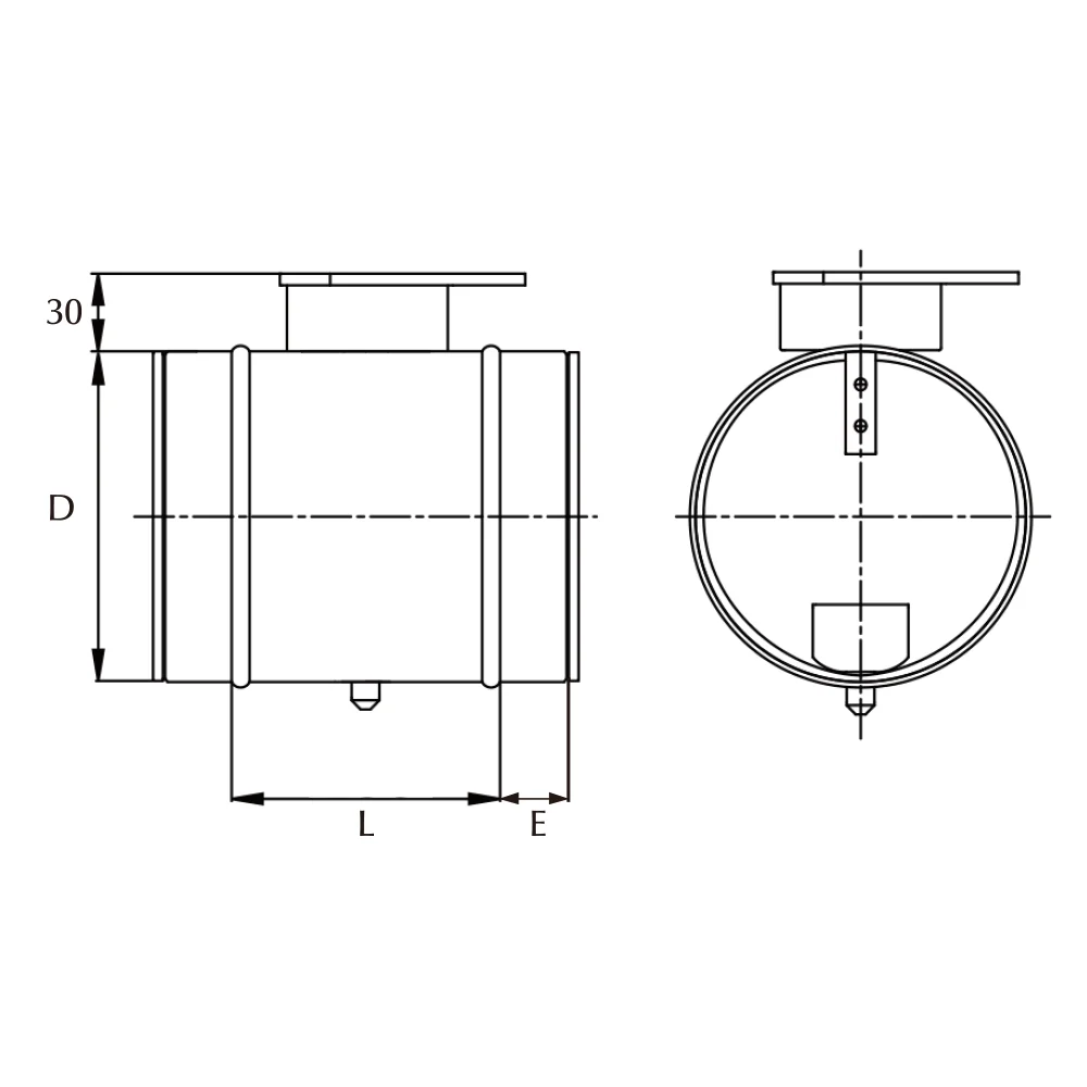 Galvanized Steel Round Volume Control Damper Ventilation Regulating ...