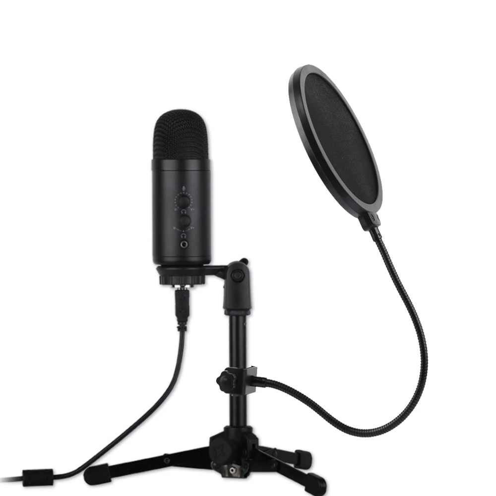 

With popfilter Recording volume control monitor steam pc usb condenser microphone