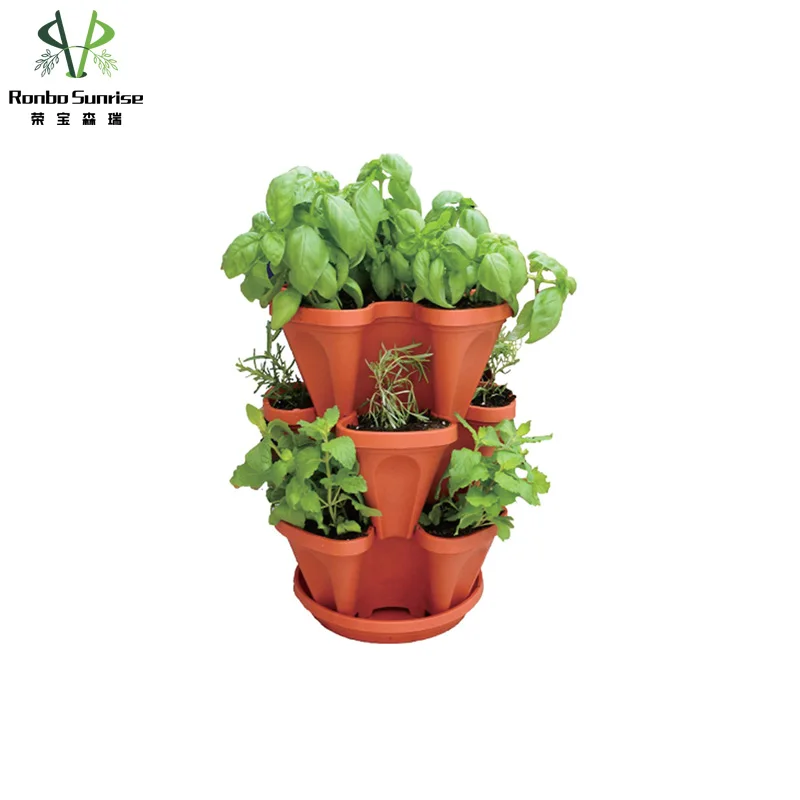 

Ronbo Sunrise Wholesale Hot Sell Colorful Durable Pot Garden Planter Vertical Gardening Stackable Planters, As picture or customized