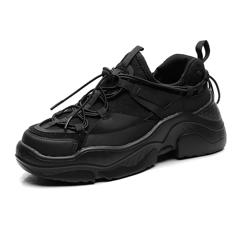 

Cool Boy Mesh Breathable Solid Color Streetwear Black Sneakers White Sneakers Men