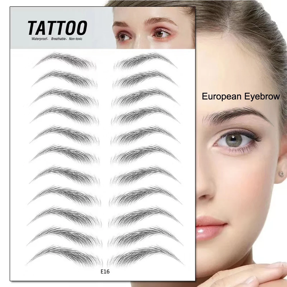 

3D Disposable Simulation Brow Stamp Transfer Temporary Eyebrow Tattoo Sticker For Microblading Training, White