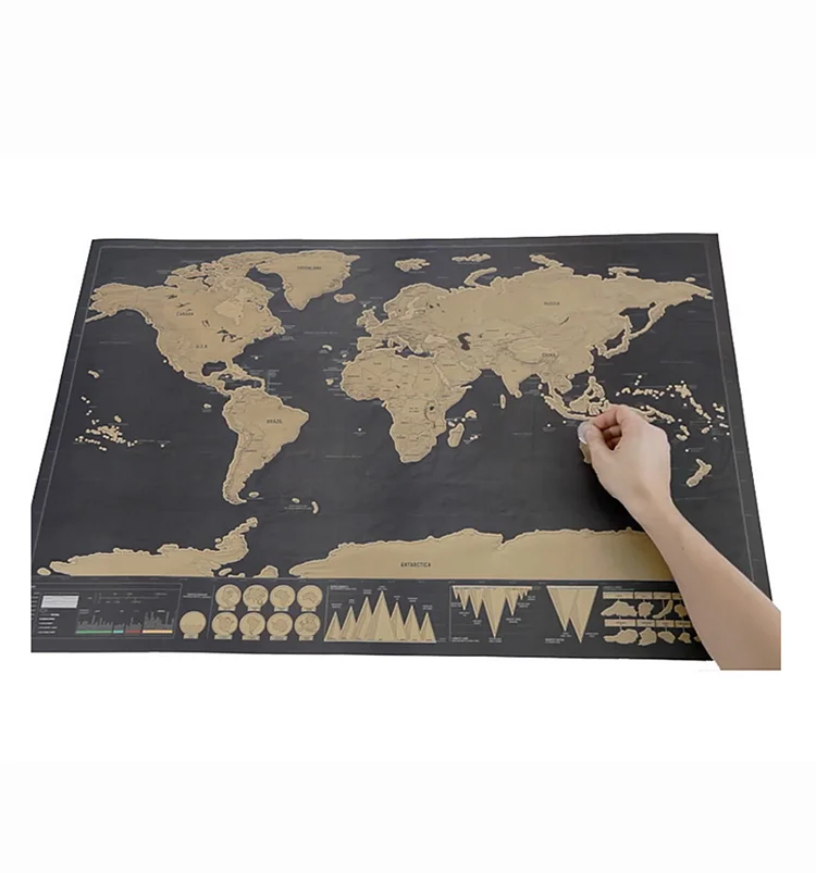 
Travel Poster Useful Black Gold World Travel Tracker Map  (62259458794)