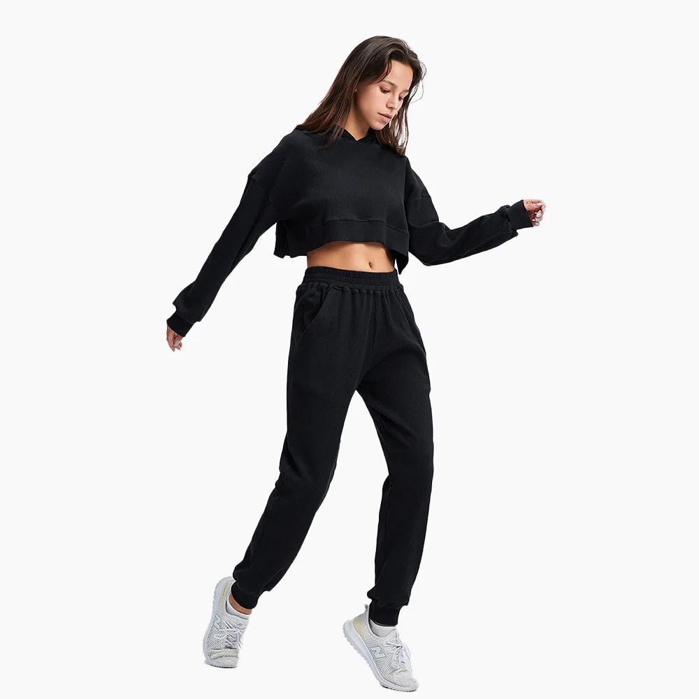 

Women's Sports Suit 2021 Factory Price Long Sleeves O-neck Breathable Sports Gym Fitness Causal Pocket Sports Suit Women, Customized colors