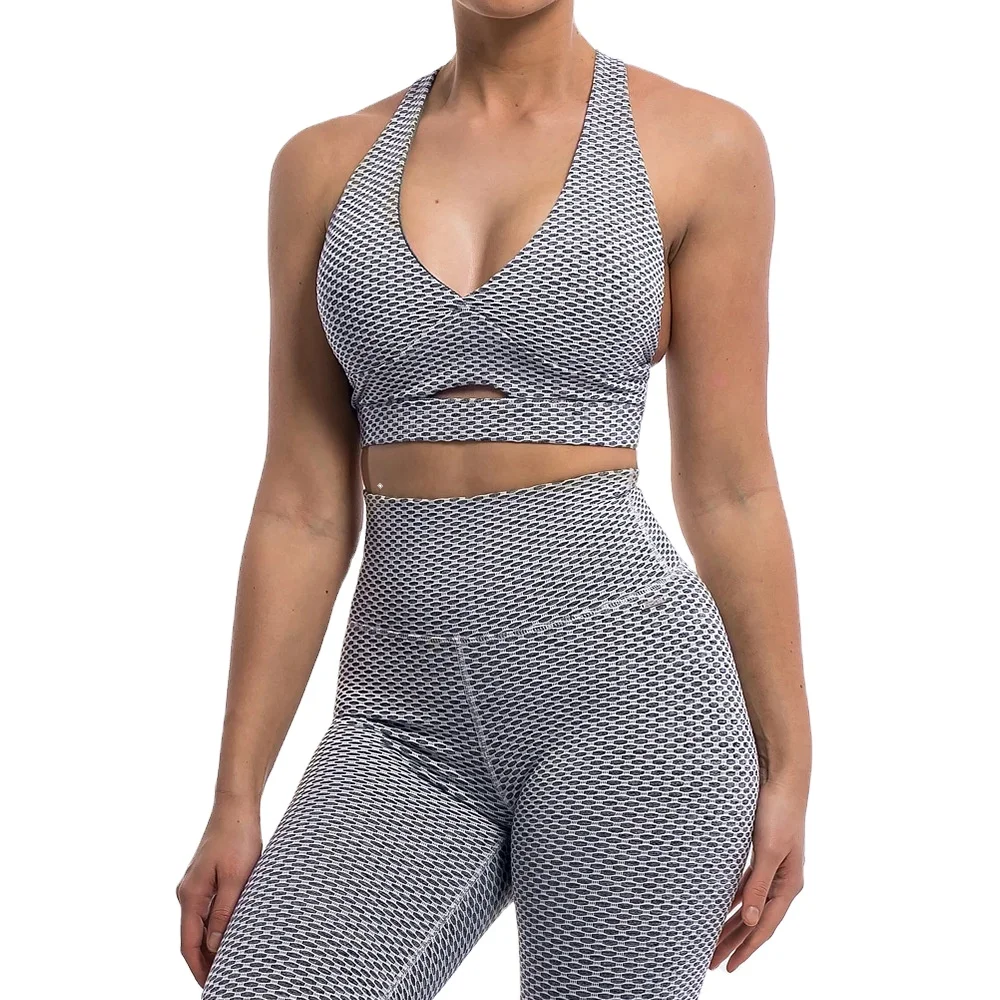 

Women Active wear Scrunch Bum Push Up 2 Piece Outfits Tictok Matching Tops and Bottoms Yoga Leggings wear Sets