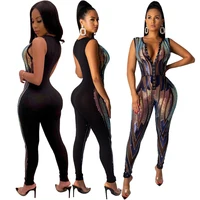 

Women's Sequin Jumpsuit Winter Party bodycon Oneside Adult jumpsuit for Women Clothing Custom Women Clothing Factory RS00048
