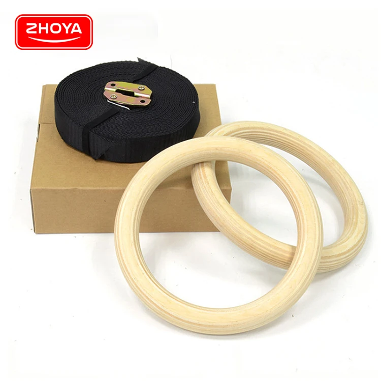 

Wholesale High Quality durable wooden exercise fitness training gym rings abs gymnastic ring, As pic