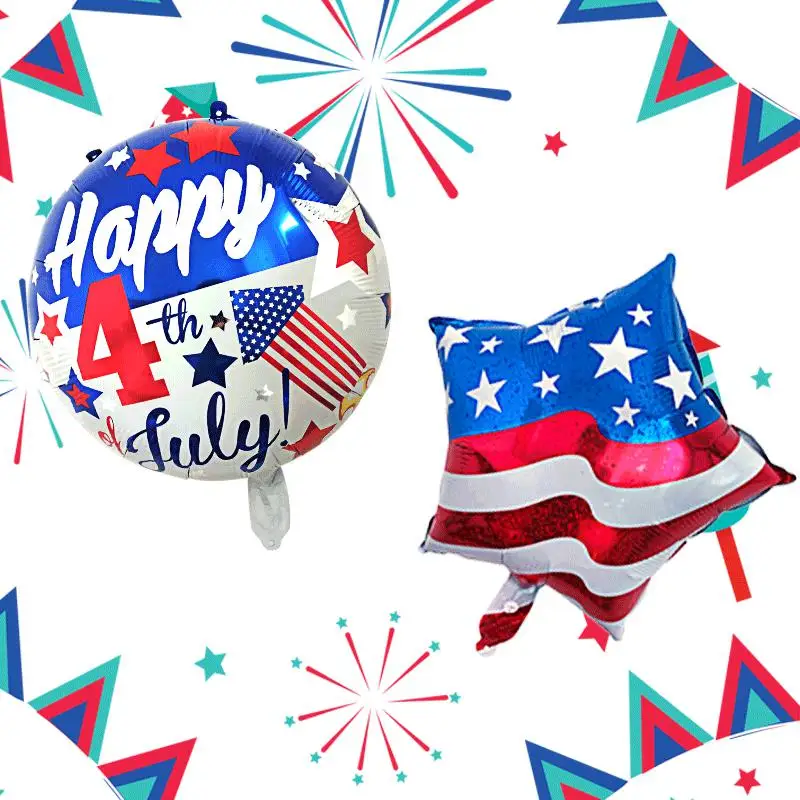 

Free Shipping national flag five-pointed star balloon round aluminum foil holiday party decoration independence day balloon, The same as ours or customized