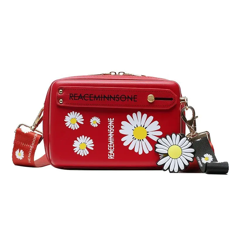 

2021 New Summer Fresh Small Daisy All-match Messenger Women Ladies Hand Bags, Black, red, green, pink, light pink, yellow