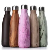 

BPA Free wood design Double Wall Stainless Steel Water cola Bottle