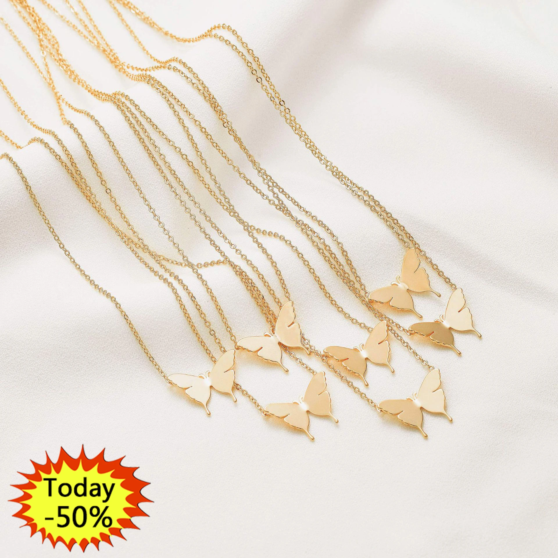 

factory wholesale Women Jewelry 18k Gold Plated Chain Custom Initial Charm Choker Stainless Steel Butterfly Pendant Necklace
