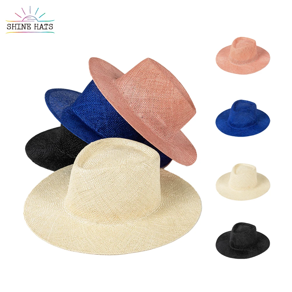 

Shinehats 2023 Custom Hats Women Ladies Beach Summer Sun Sombreros Chapeau Wholesale Wide Brim Colorful Sisal Panama Straw Hats