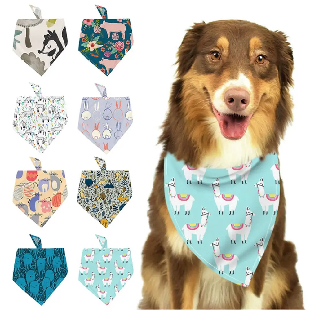 

100pcs MOQ Custom Pet Washable Triangle Pet Bandanas Dog Scarf Bandana