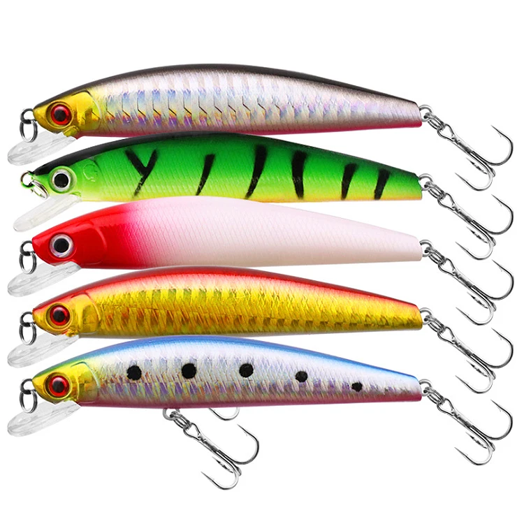 

WEIHE wholesale 8cm 7g Minnow Hard Fishing Lure Wobbler with Treble Hooks Hard Baits, 5 colors