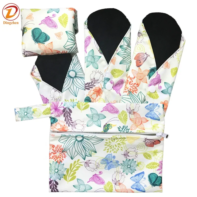 

Heavy Flow Night Washable Cloth Menstrual Sanitary Towels with Wet Bag