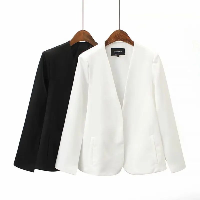 

2021 new fashion split design blazer cape jacket white black formal coats women suit jacket, Picture color