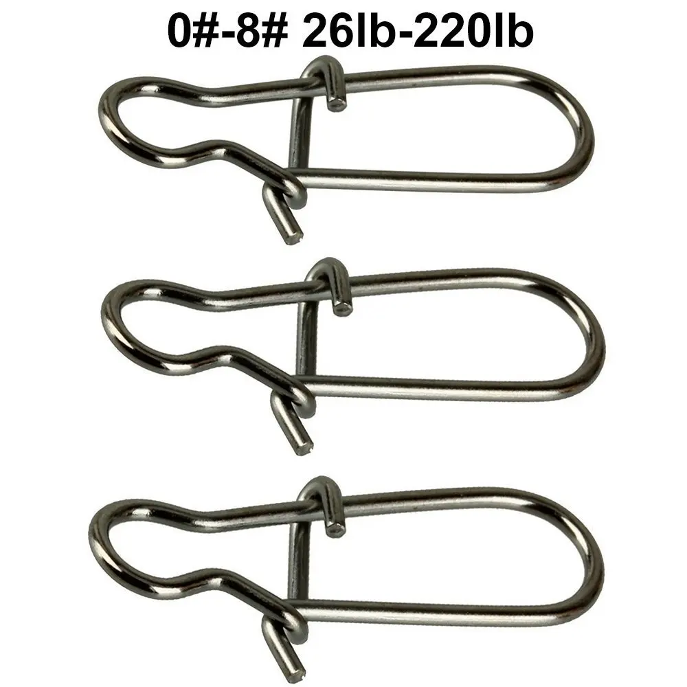 100 Fishing Fast Link Clip Snap Pin Quick Connector Stainless Steel Swivel #0-3 