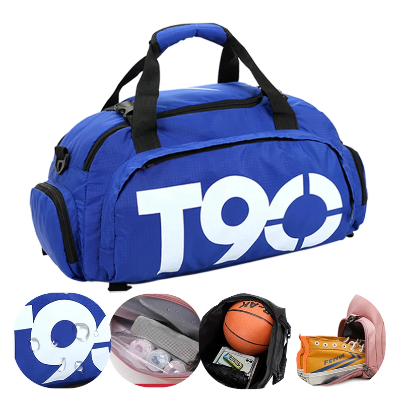 

T90 Fashion Sports Gyms Duffle Bag for Women Mens Travel Bags Sports Yoga Bag for Gym with Shoe Compartment