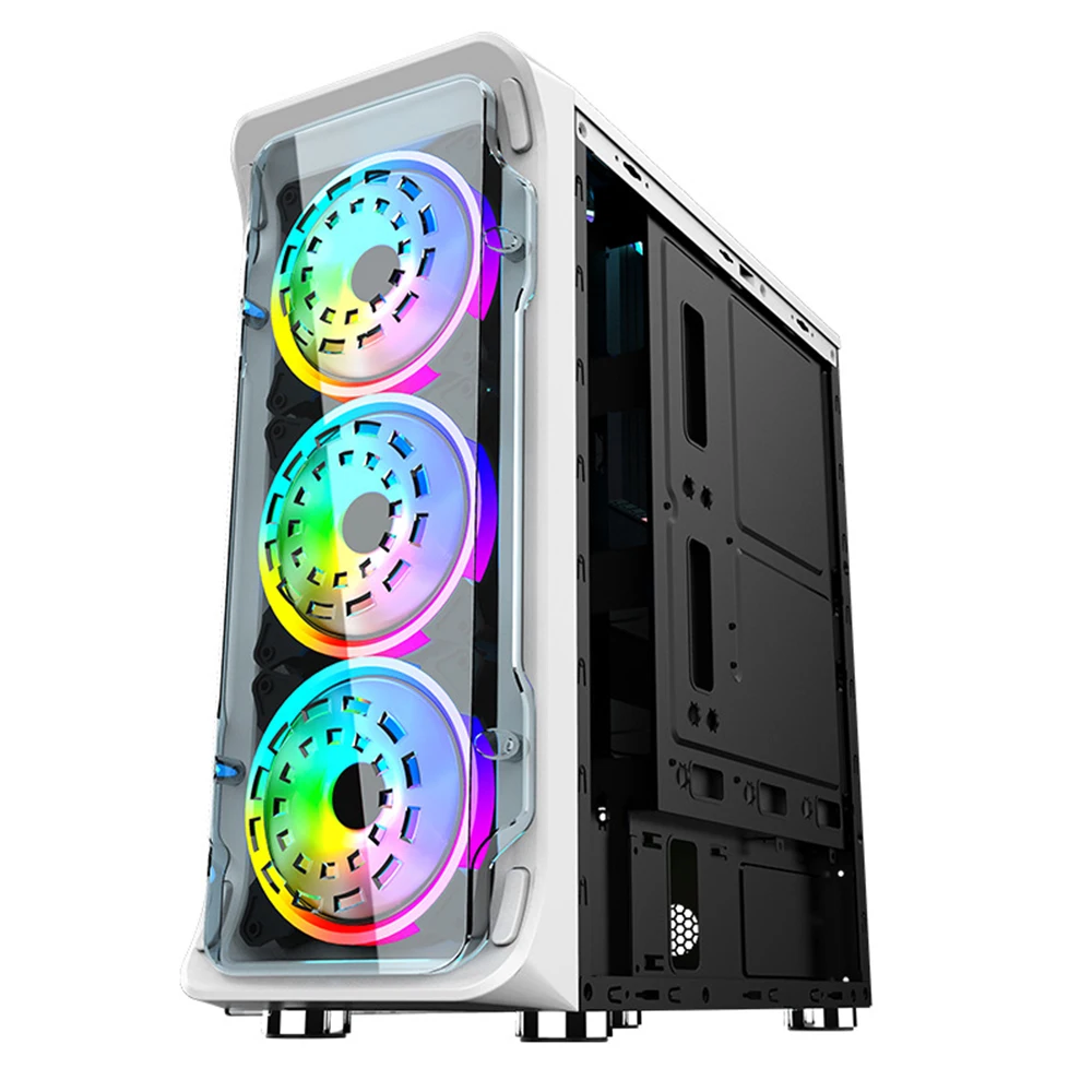 

IXUR Brand New Dazzle White Mid-Tower ATX Case PC Gaming Case -Side Transparent Acrylic Panel I / O USB3.0 Integrated