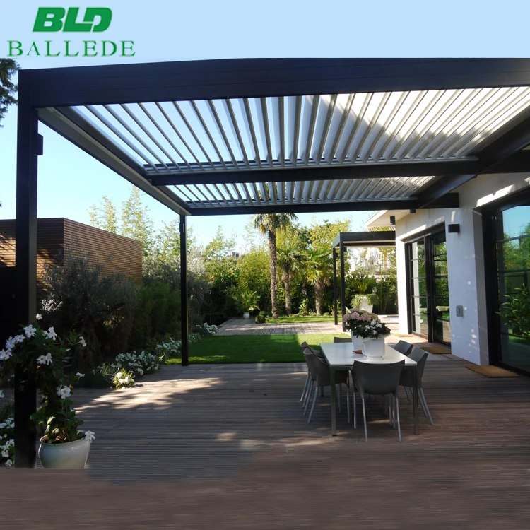 

Prefab houses aluminium pergola remote control switch outdoor motorised awning canopy, Refer to ral colors swatch or customized colors available