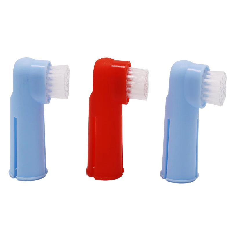 

Factory Direct Plastic Pet Finger Toothbrush For Cats and Dogs, Blue,red