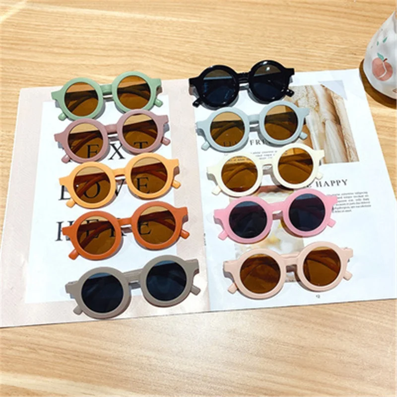 

Vintage Retro Children Cute Sun Glasses Round Kids Sunglasses, 10 colors